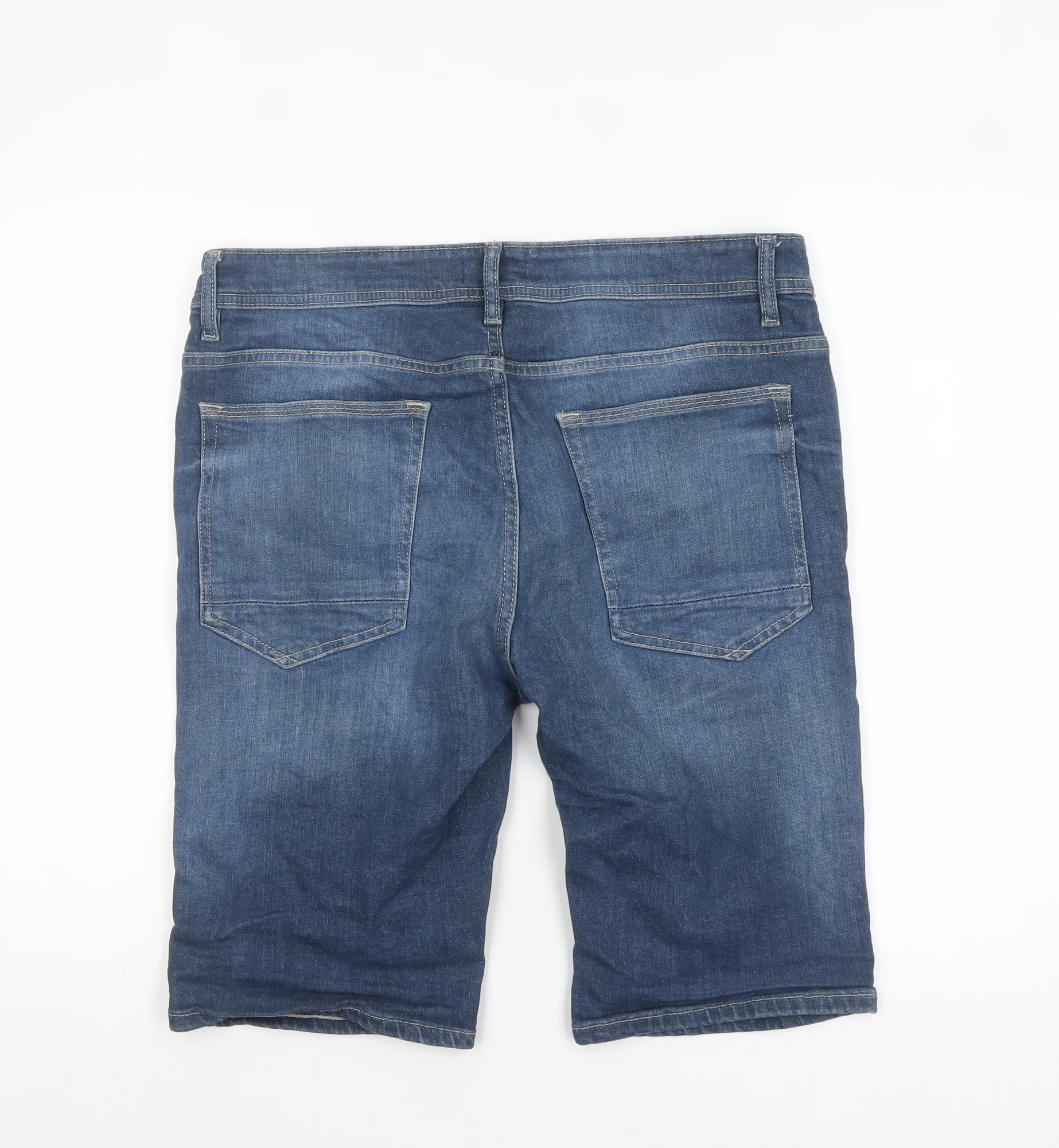 Burton Menswear Blue Denim Distressed Shorts Mens L W34 Casual - Image 3
