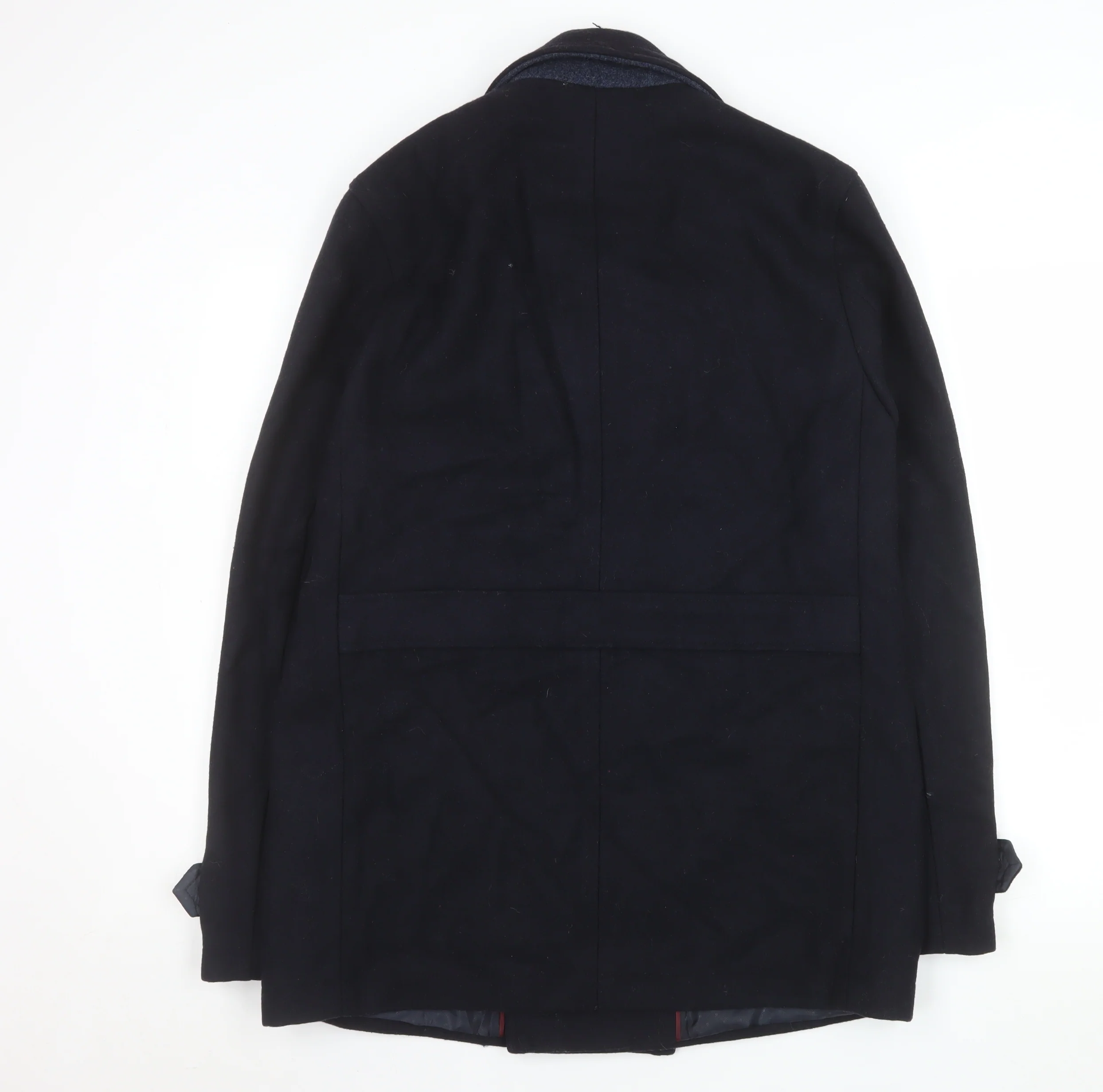 Burton Menswear London Men's Black Wool Pea Coat M Regular - Image 3