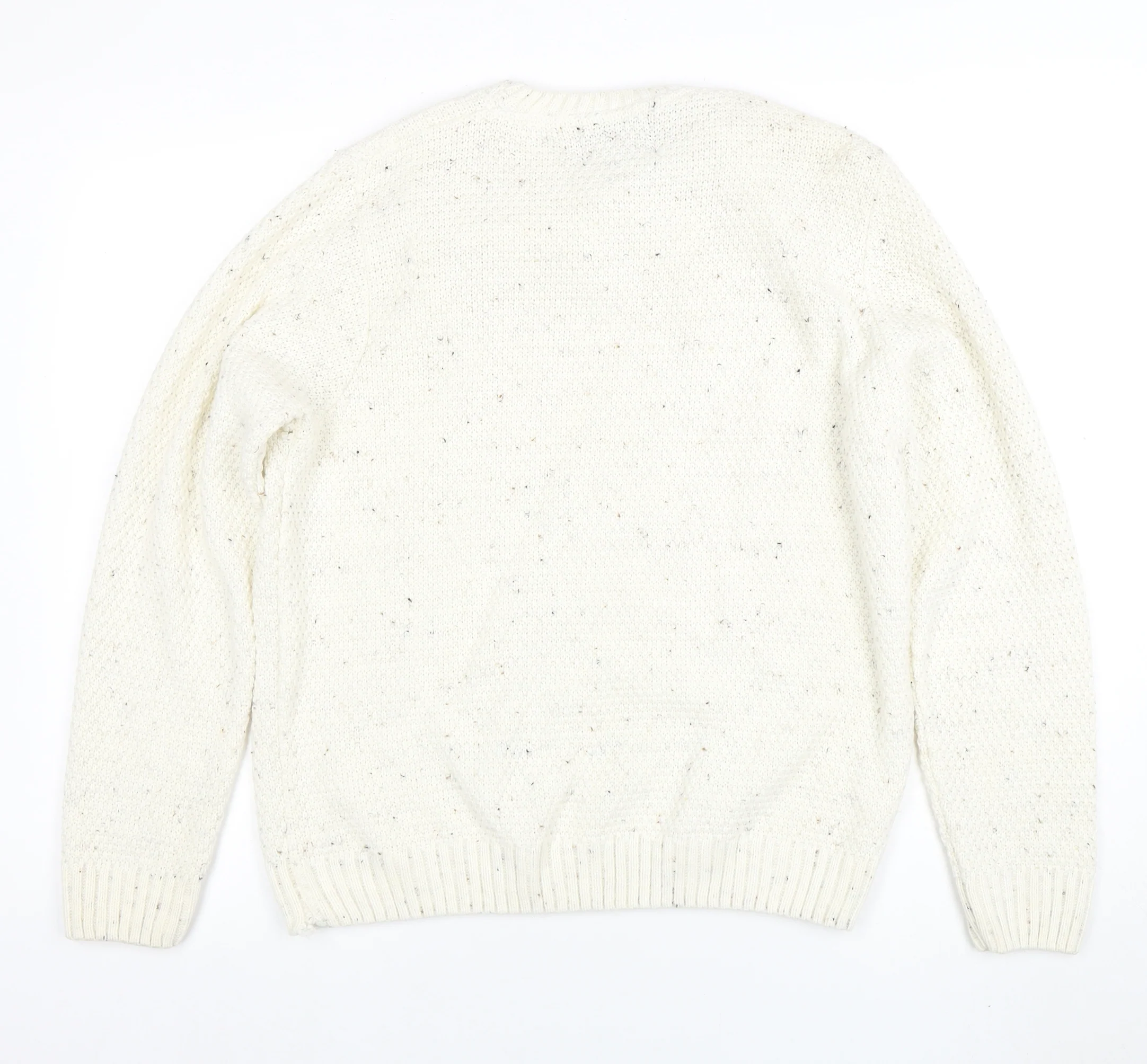 Burton Menswear London Men's Ivory Wool Blend Chunky Knit Jumper Large - Image 3