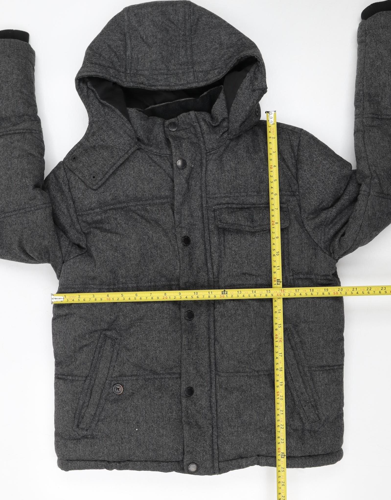 Burton Menswear Men Grey Hooded Puffer Jacket Medium - Image 2