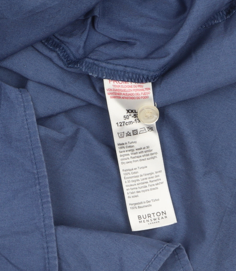 Burton Menswear Men’s Blue 2XL Short Sleeve Button-Up Shirt - Image 4