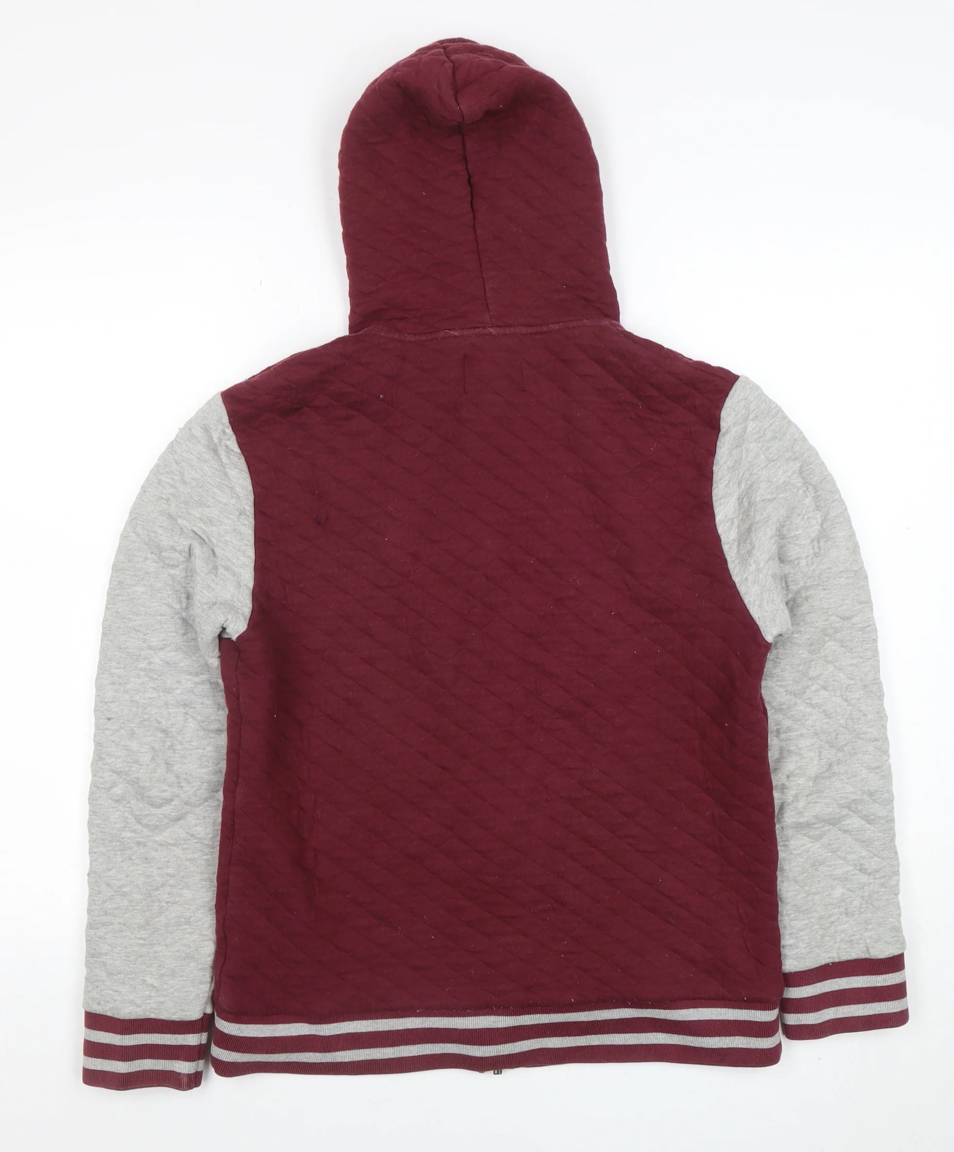 Burton Menswear Men’s Red Quilted Full Zip Hoodie Size S - Image 3