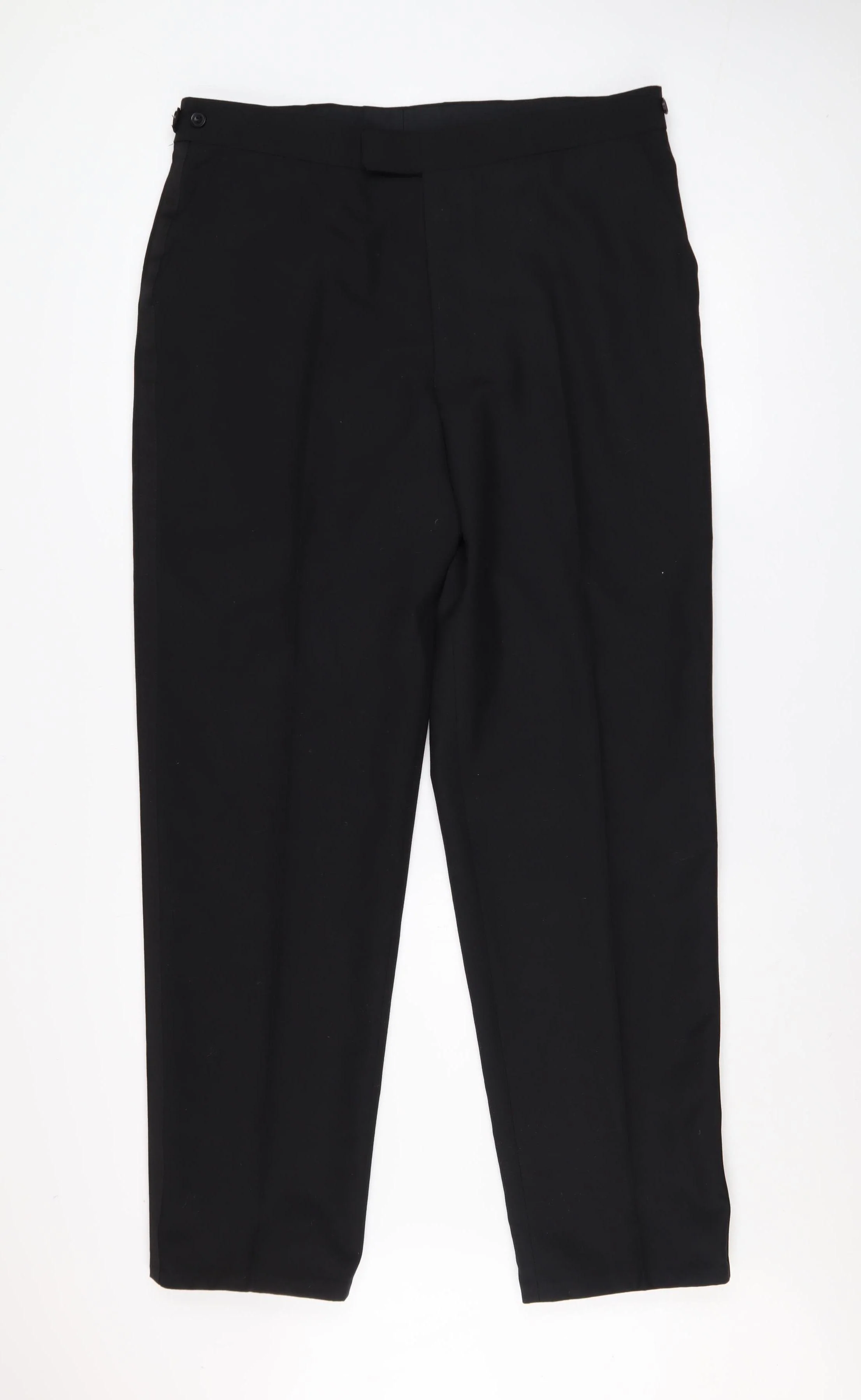 Burton Menswear Men's Black 38in Wool Blend Regular Fit Dress Pants