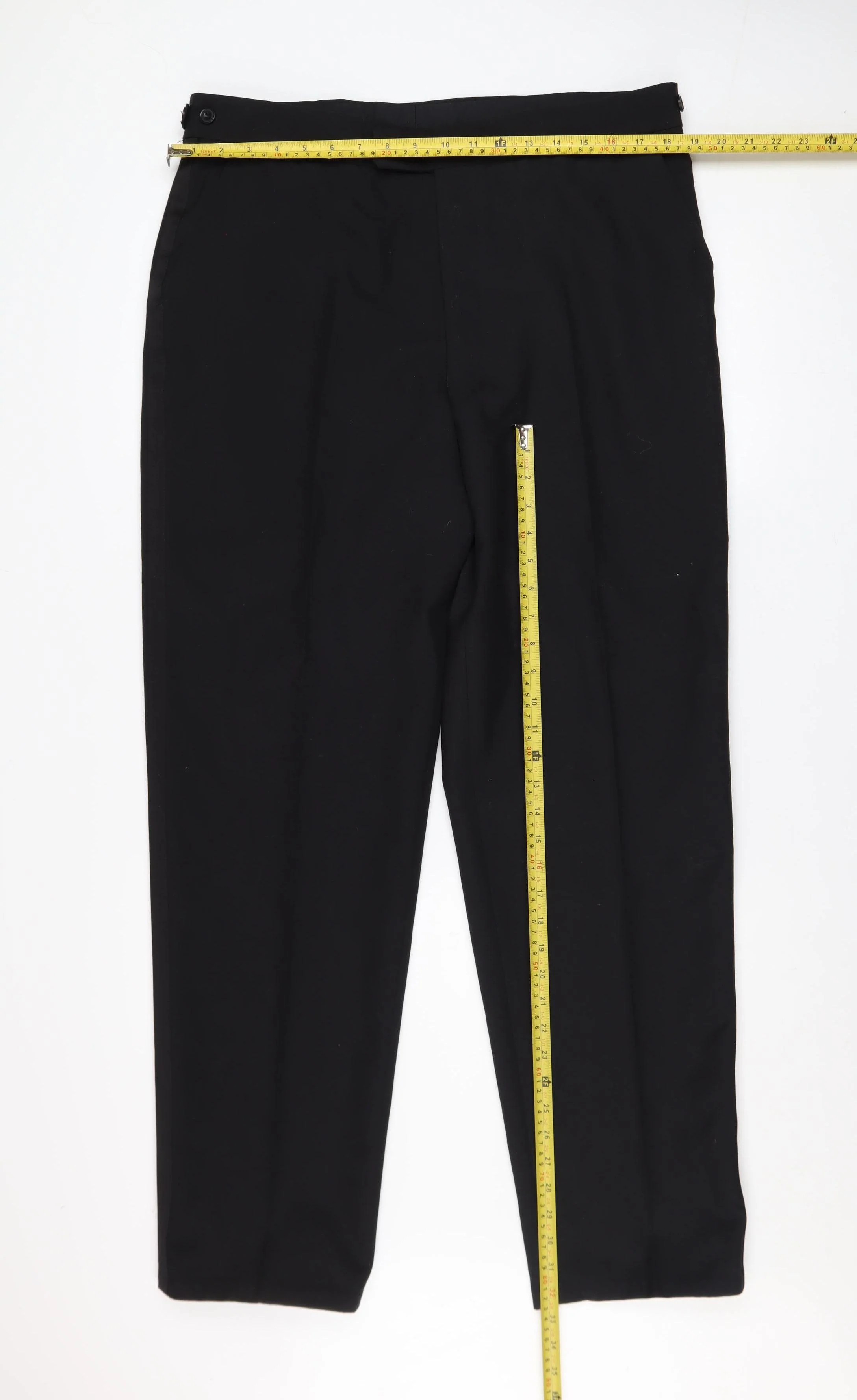 Burton Menswear Men's Black 38in Wool Blend Regular Fit Dress Pants - Image 2