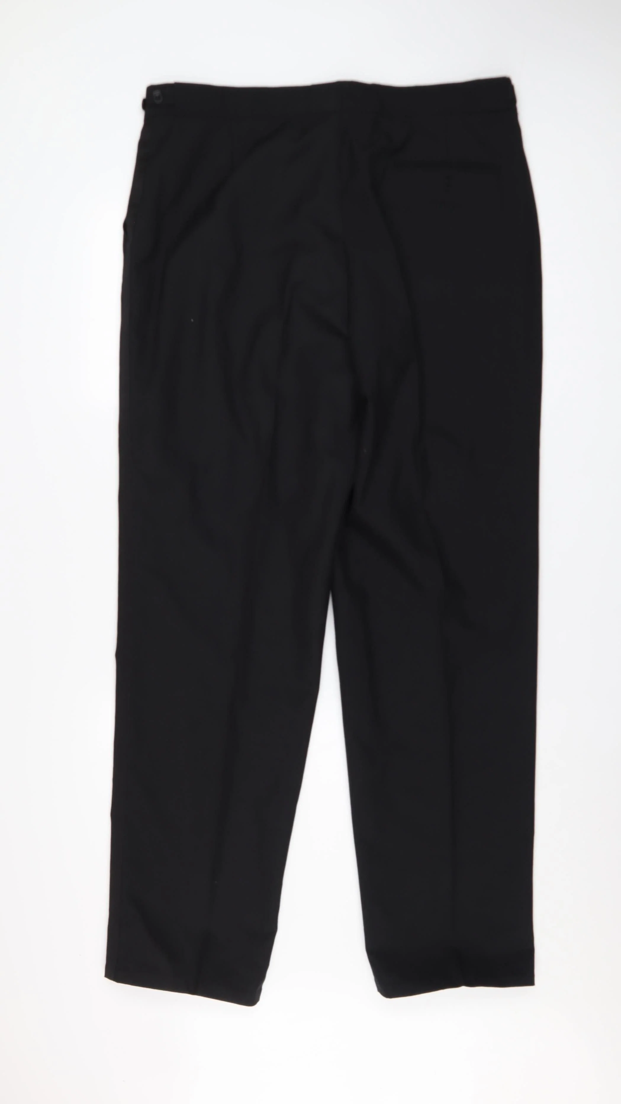Burton Menswear Men's Black 38in Wool Blend Regular Fit Dress Pants - Image 3