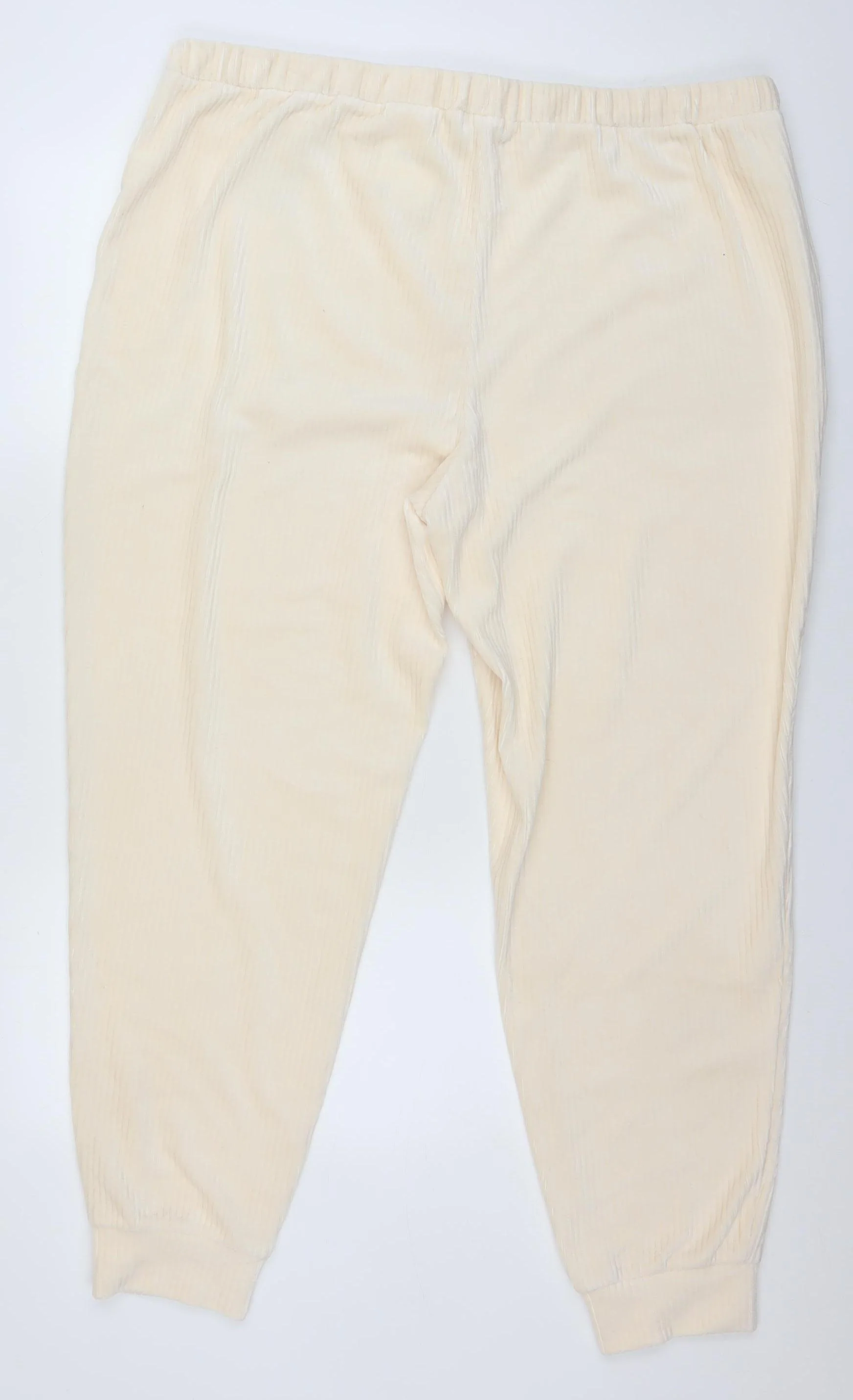 C&A Womens Beige Velour Lounge Pants XL Comfortable Trousers - Image 3