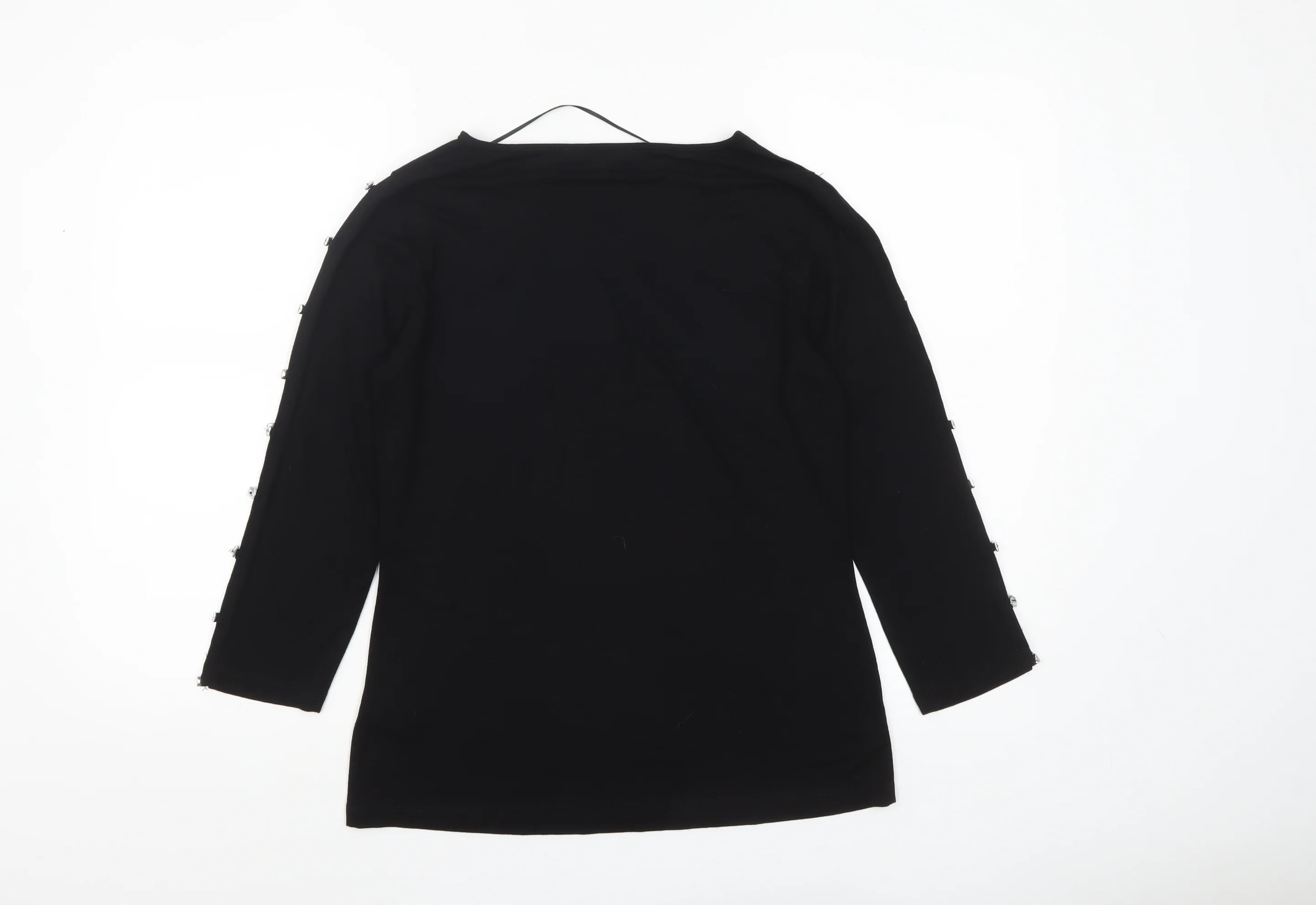 Cable & Gauge Women’s Black 3/4 Sleeve Stretch Jersey Top Size M - Image 3