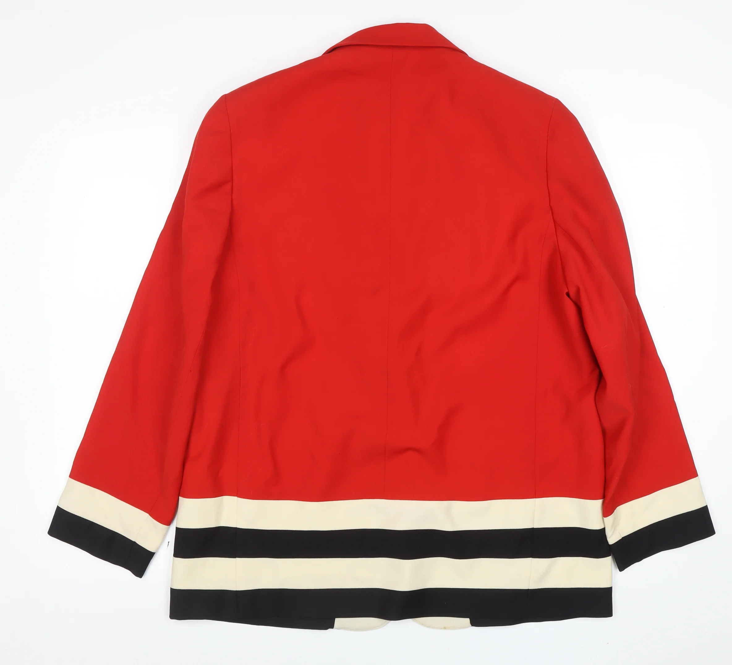 Cache D'or Womens Red Wool Blazer Size 16 Single-Breasted Tailored Jacket - Image 3