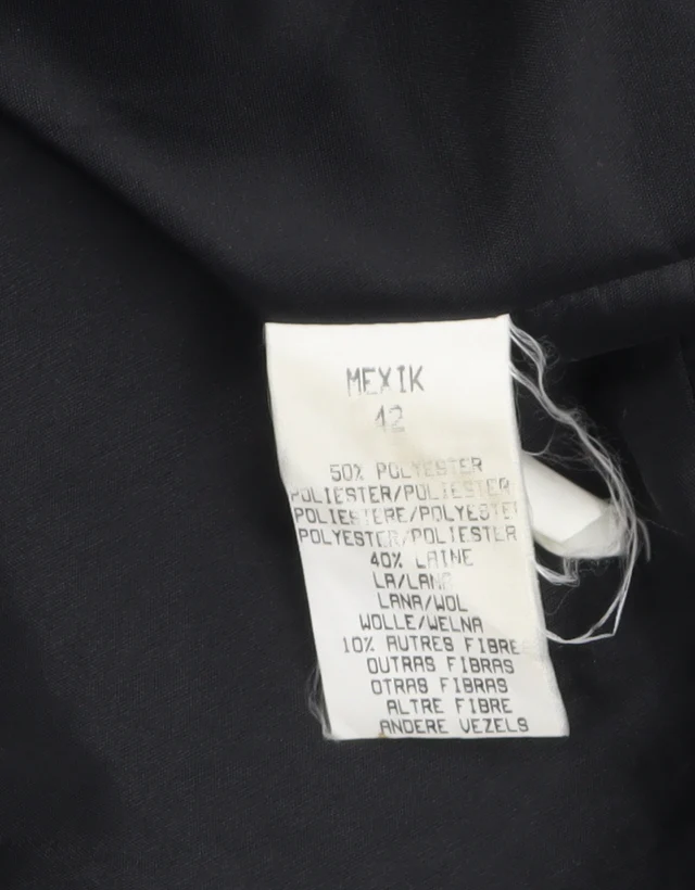 Cafe Theatre Women's Black Wool Blend Mid-Length Overcoat Size 12 - Image 5