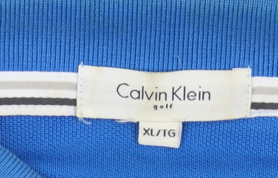 Calvin Klein Golf Blue Men’s XL Slim Fit Cotton Polo Shirt - Image 4