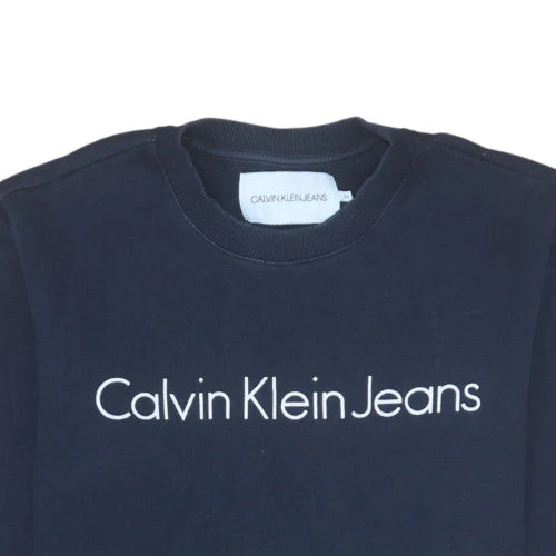 Calvin Klein Jeans Men’s Blue Crew Neck Logo Sweatshirt Size M - Image 8