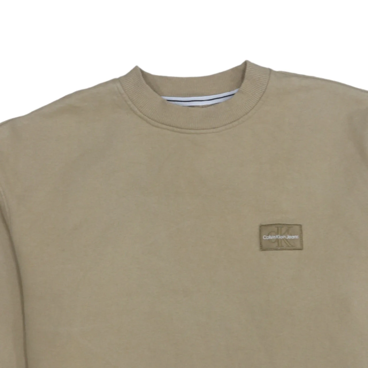 Calvin Klein Jeans Men's Beige Cotton Pullover Sweatshirt S - Image 8