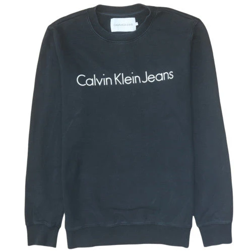 Calvin Klein Jeans Men's Black Cotton Crew Neck Sweatshirt M