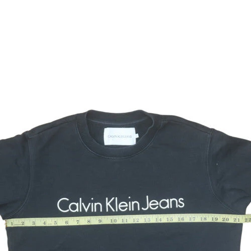 Calvin Klein Jeans Men's Black Cotton Crew Neck Sweatshirt M - Image 2
