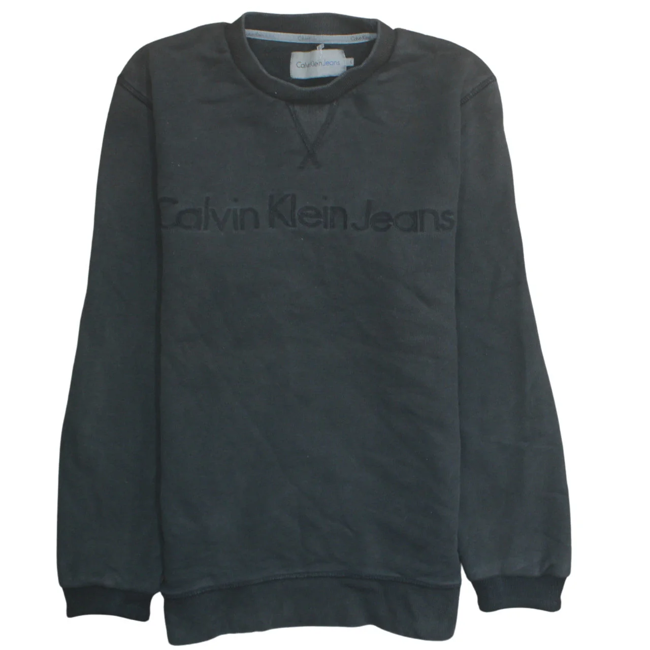 Calvin Klein Jeans Men's Black Logo Pullover Sweatshirt Size L
