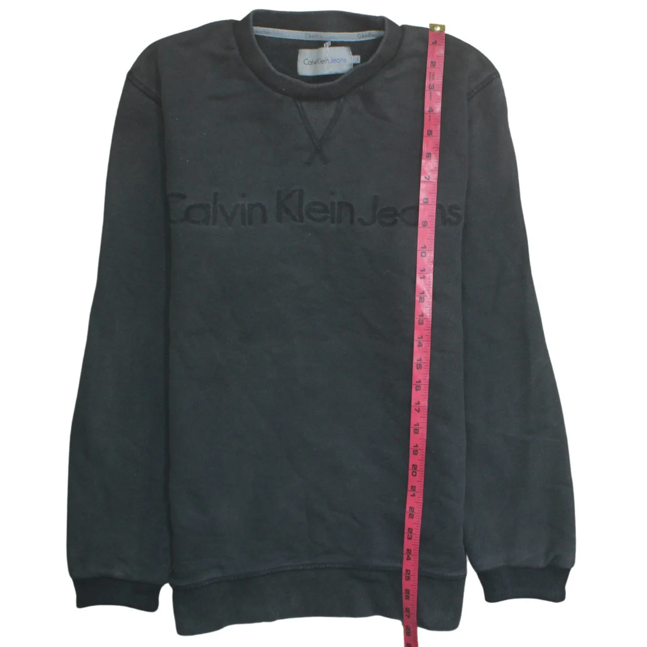 Calvin Klein Jeans Men's Black Logo Pullover Sweatshirt Size L - Image 2