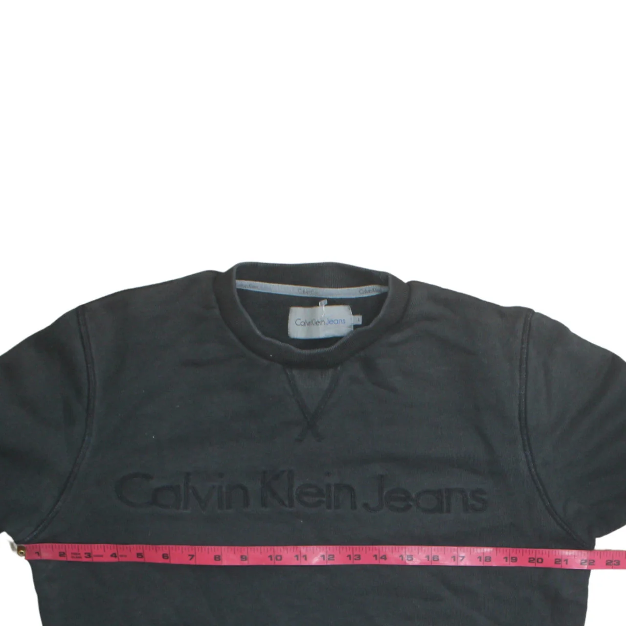 Calvin Klein Jeans Men's Black Logo Pullover Sweatshirt Size L - Image 3