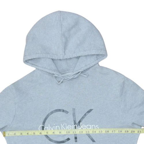 Calvin Klein Jeans Men's Blue Pullover Hoodie Size S Logo Graphic - Image 2