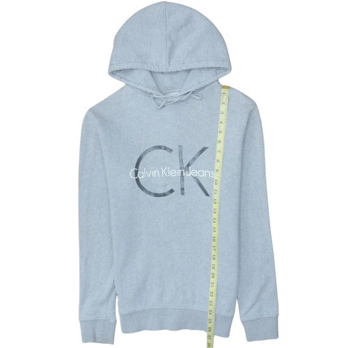 Calvin Klein Jeans Men's Blue Pullover Hoodie Size S Logo Graphic - Image 3