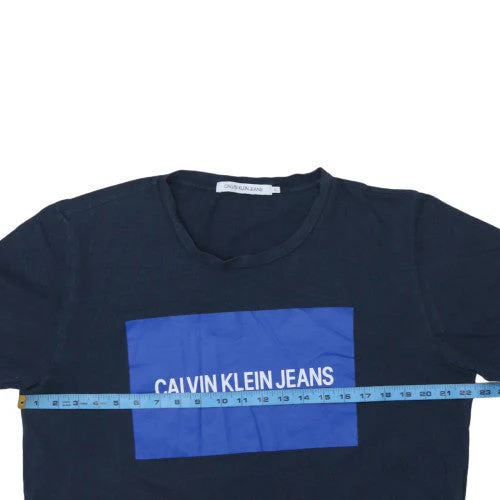 Calvin Klein Jeans Men's Blue XL Logo Graphic Cotton T-Shirt - Image 3