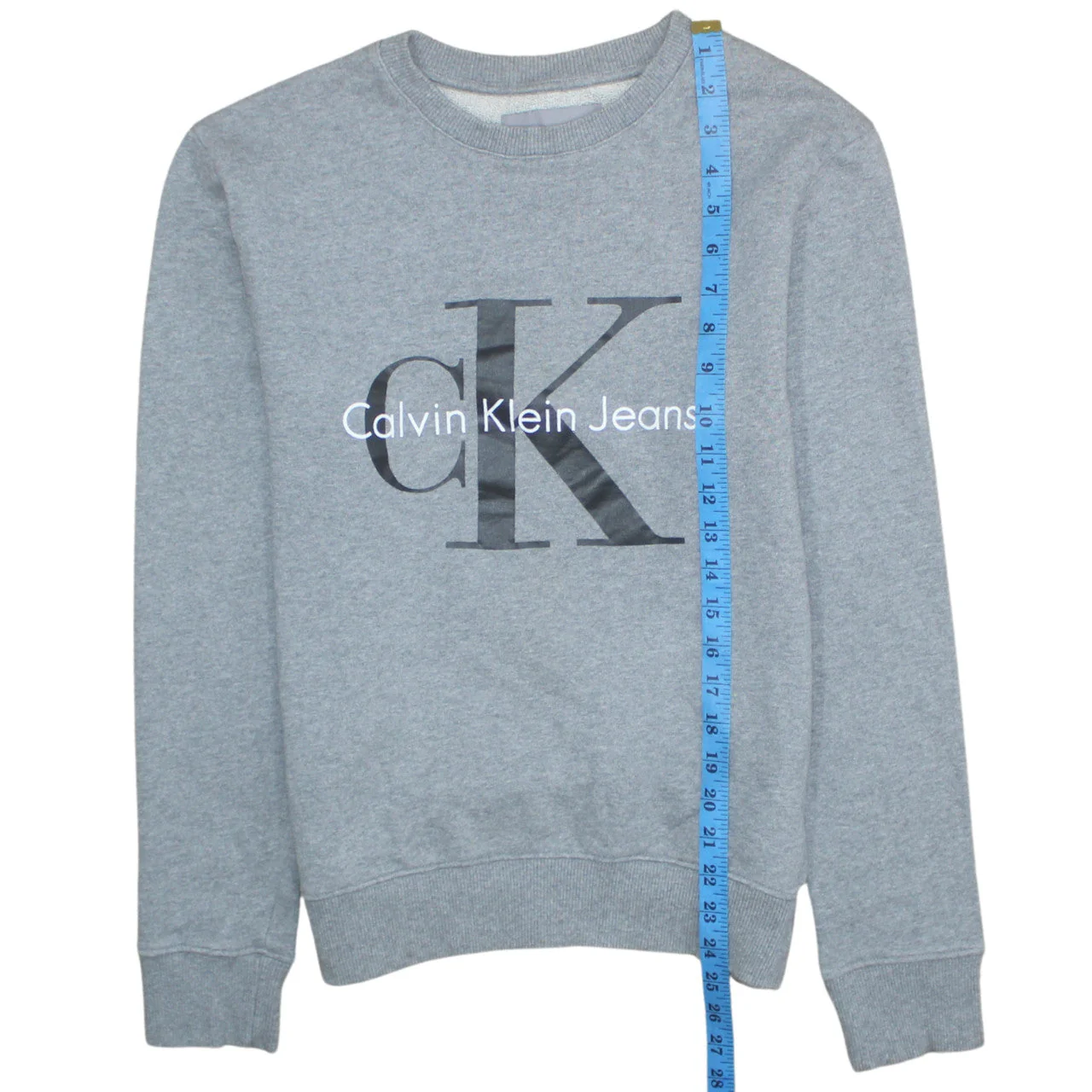 Calvin Klein Jeans Men's Grey Cotton Sweatshirt S Regular Fit - Image 2