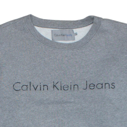 Calvin Klein Jeans Men's Grey L Pullover Sweatshirt Logo Regular Fit - Image 8