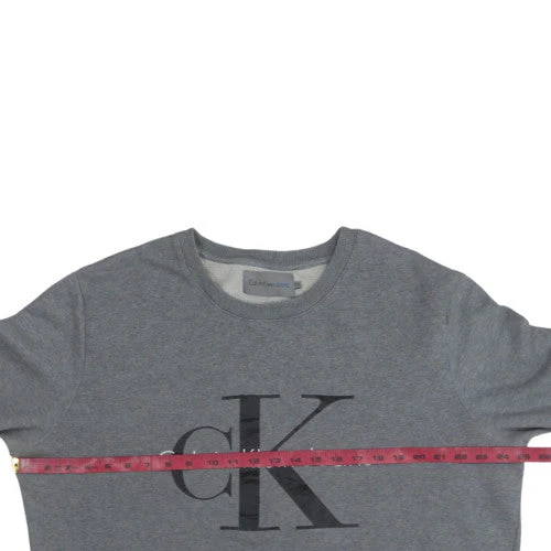 Calvin Klein Jeans Men's Grey Logo Crew Neck Sweatshirt Size M - Image 2