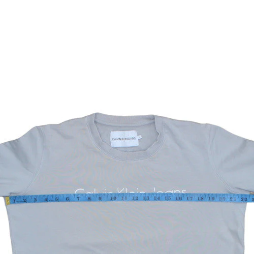 Calvin Klein Jeans Men's Grey Logo Sweatshirt L Pullover Crew Neck - Image 3