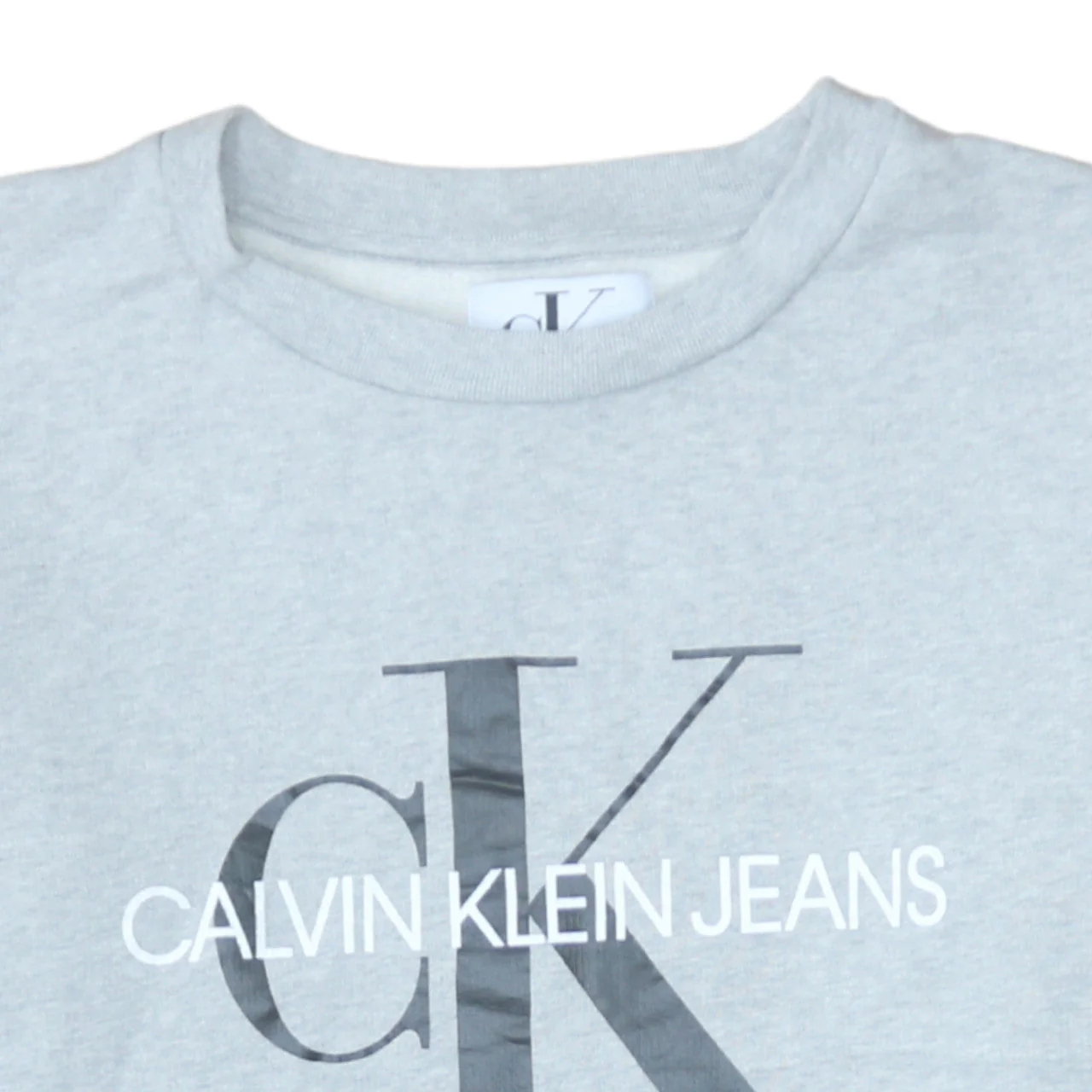 Calvin Klein Jeans Men's Grey Logo Sweatshirt L Pullover Crew Neck - Image 7