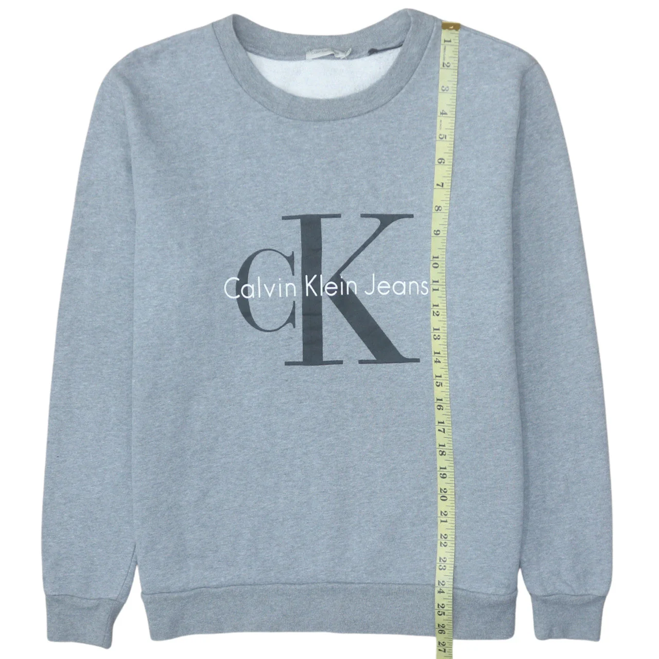 Calvin Klein Jeans Men's Grey Logo Sweatshirt M Crew Neck Pullover - Image 2