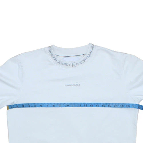 Calvin Klein Jeans Men's White Logo Crew Neck Sweatshirt M - Image 2