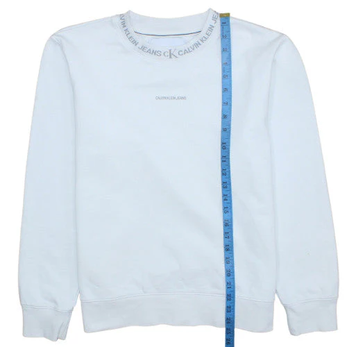 Calvin Klein Jeans Men's White Logo Crew Neck Sweatshirt M - Image 3