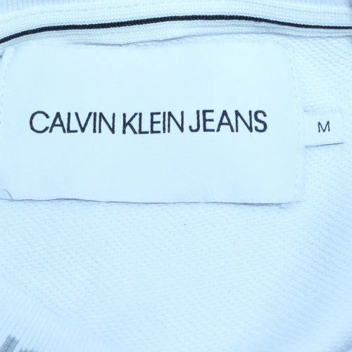 Calvin Klein Jeans Men's White Logo Crew Neck Sweatshirt M - Image 6