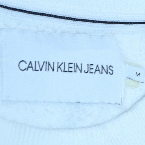 Calvin Klein Jeans Men's White Logo Pullover Sweatshirt M - Image 5