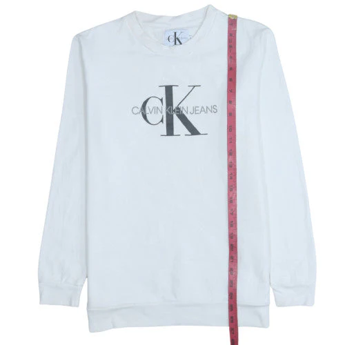 Calvin Klein Jeans Men's White Logo Pullover Sweatshirt M - Image 2