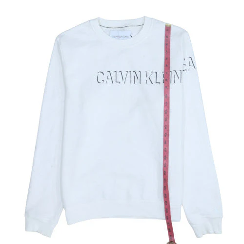 Calvin Klein Jeans Men's White Logo Pullover Sweatshirt Size S - Image 3