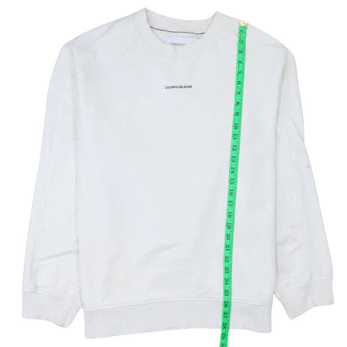 Calvin Klein Jeans Men's White XL Crew Neck Pullover Sweatshirt - Image 3