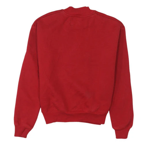 Calvin Klein Jeans Women Red Cotton Sweatshirt M Logo Crew Neck Pullover - Image 4