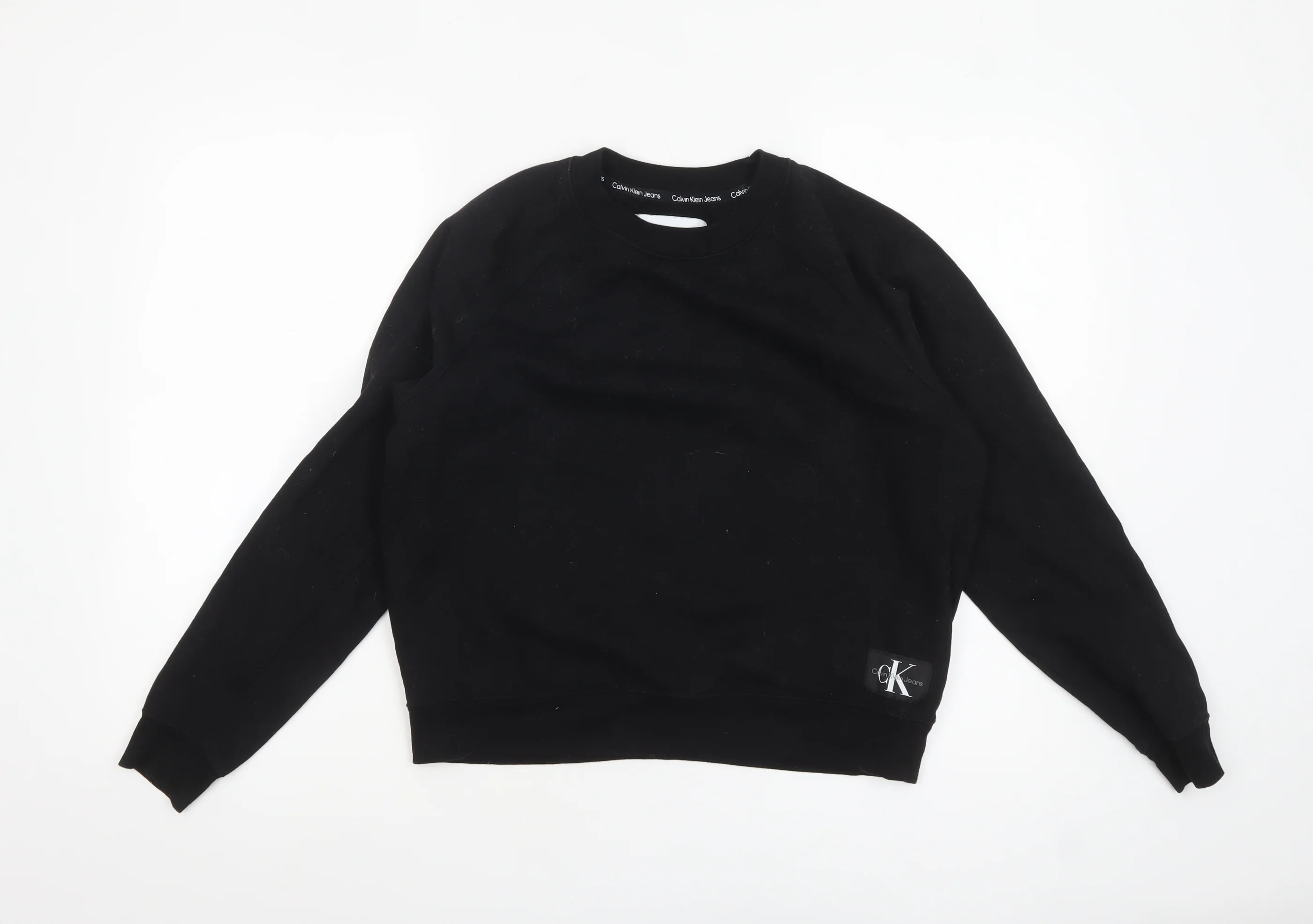 Calvin Klein Jeans Womens Black M Crew Neck Pullover Sweatshirt