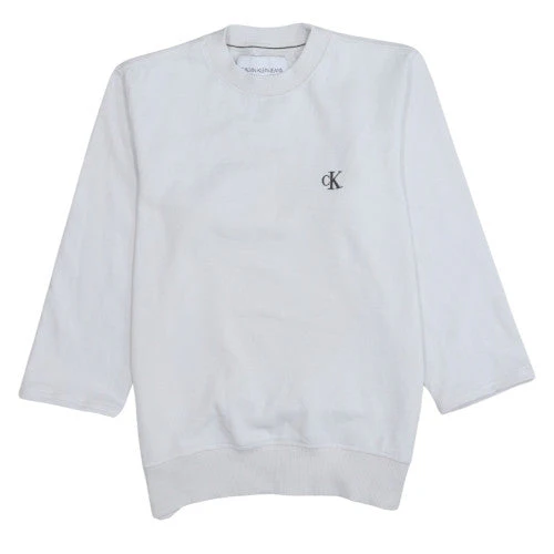 Calvin Klein Jeans Women's White Small Pullover Sweatshirt