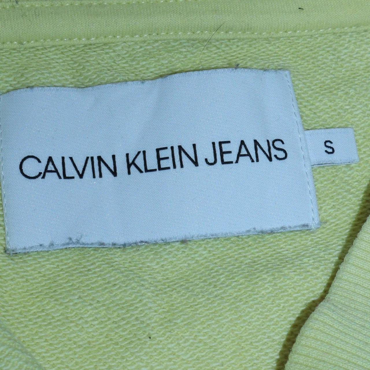 Calvin Klein Jeans Womens Yellow Cotton Pullover Sweatshirt S - Image 6