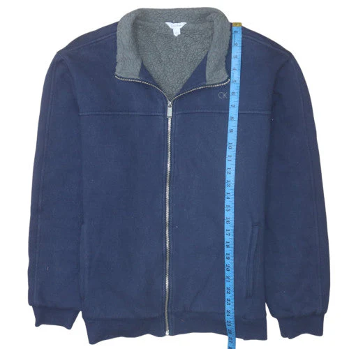 Calvin Klein Men Blue Full Zip Fleece Sweatshirt L Regular Fit - Image 2
