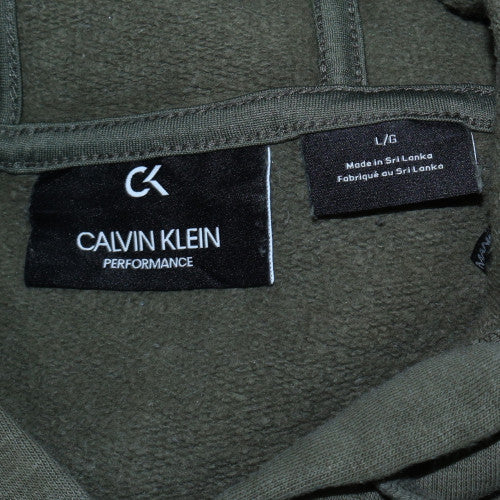 Calvin Klein Men’s Green Pullover Hoodie Fleece L Regular Fit - Image 5