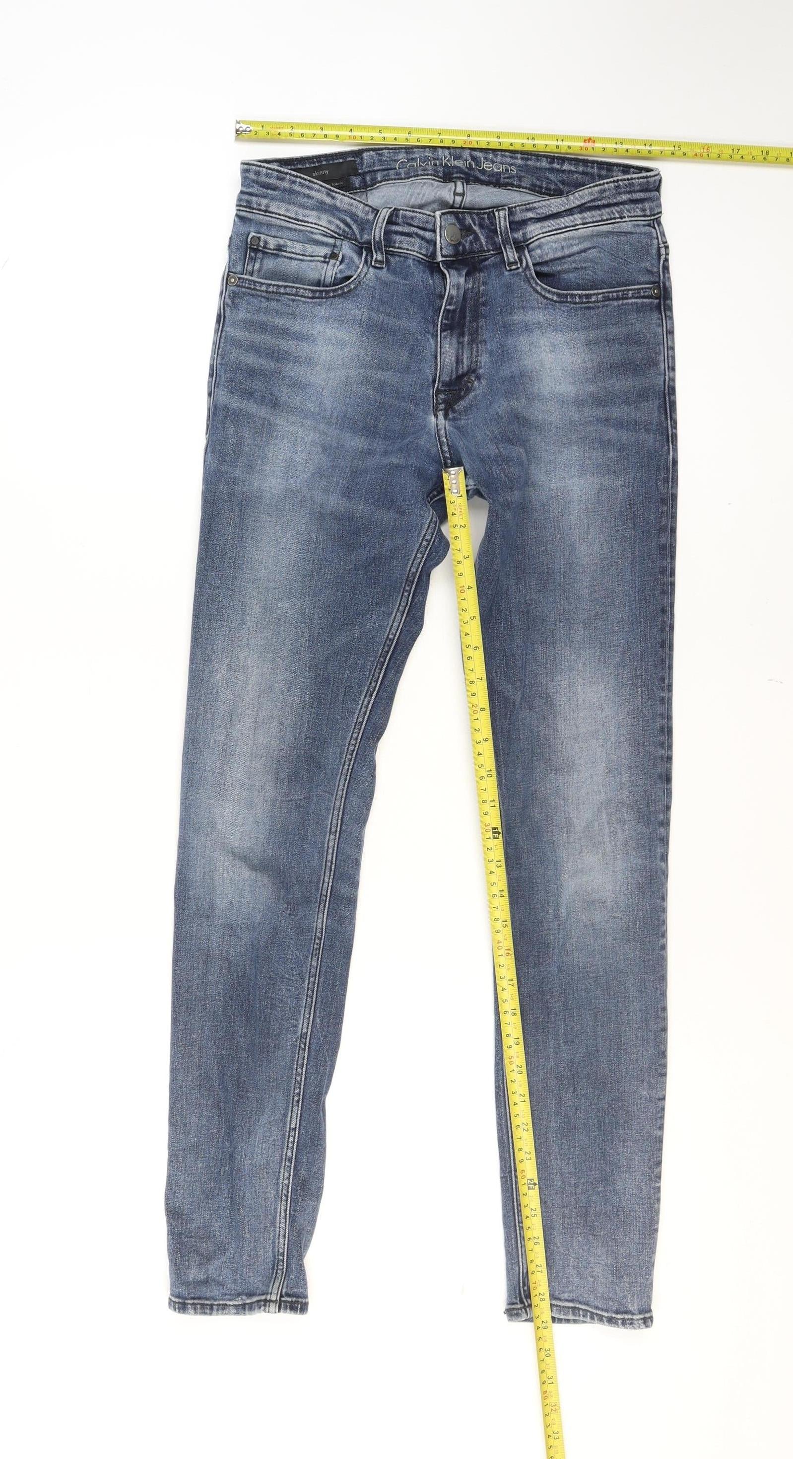 Calvin Klein Men's Blue Skinny Fit Jeans W30 L32 Denim - Image 2