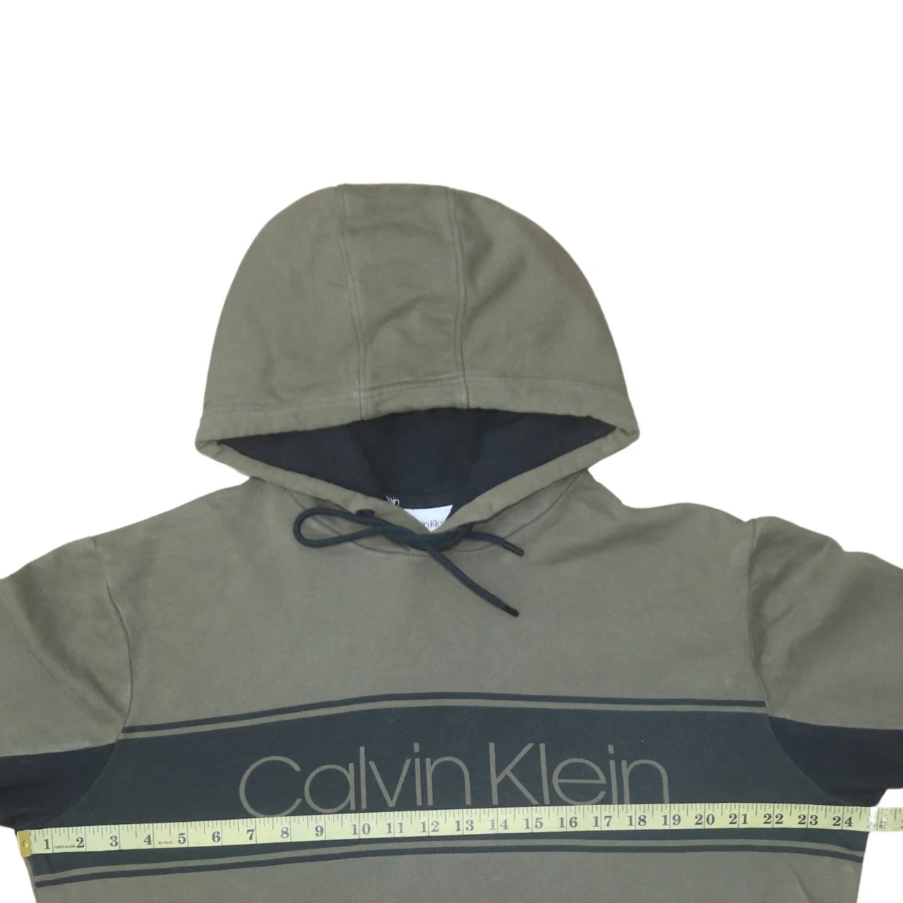 Calvin Klein Men's Green Pullover Logo Hoodie Size L - Image 2