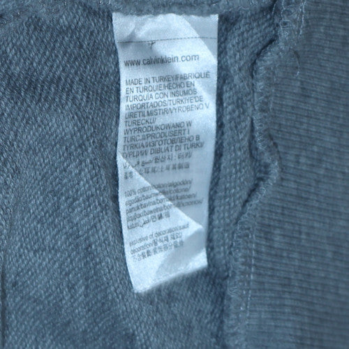 Calvin Klein Men's Grey Pullover Hoodie L Logo Cotton Blend - Image 5