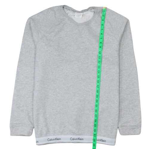 Calvin Klein Men's Grey XL Pullover Sweatshirt Crew Neck Logo Hem - Image 3