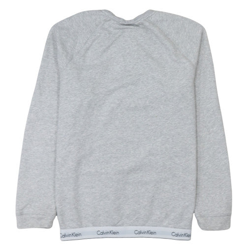 Calvin Klein Men's Grey XL Pullover Sweatshirt Crew Neck Logo Hem - Image 4