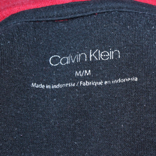 Calvin Klein Men's Red Full Zip Hoodie M Logo Fleece Sweatshirt - Image 5