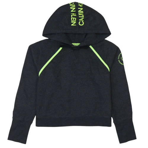 Calvin Klein Performance Women's Black Hoodie Size M Neon Trim Pullover